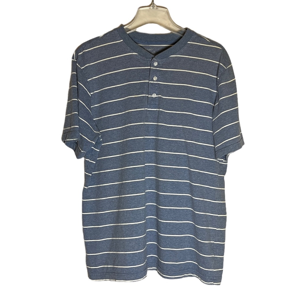20. Striped Casual Shirt Large Gray/White